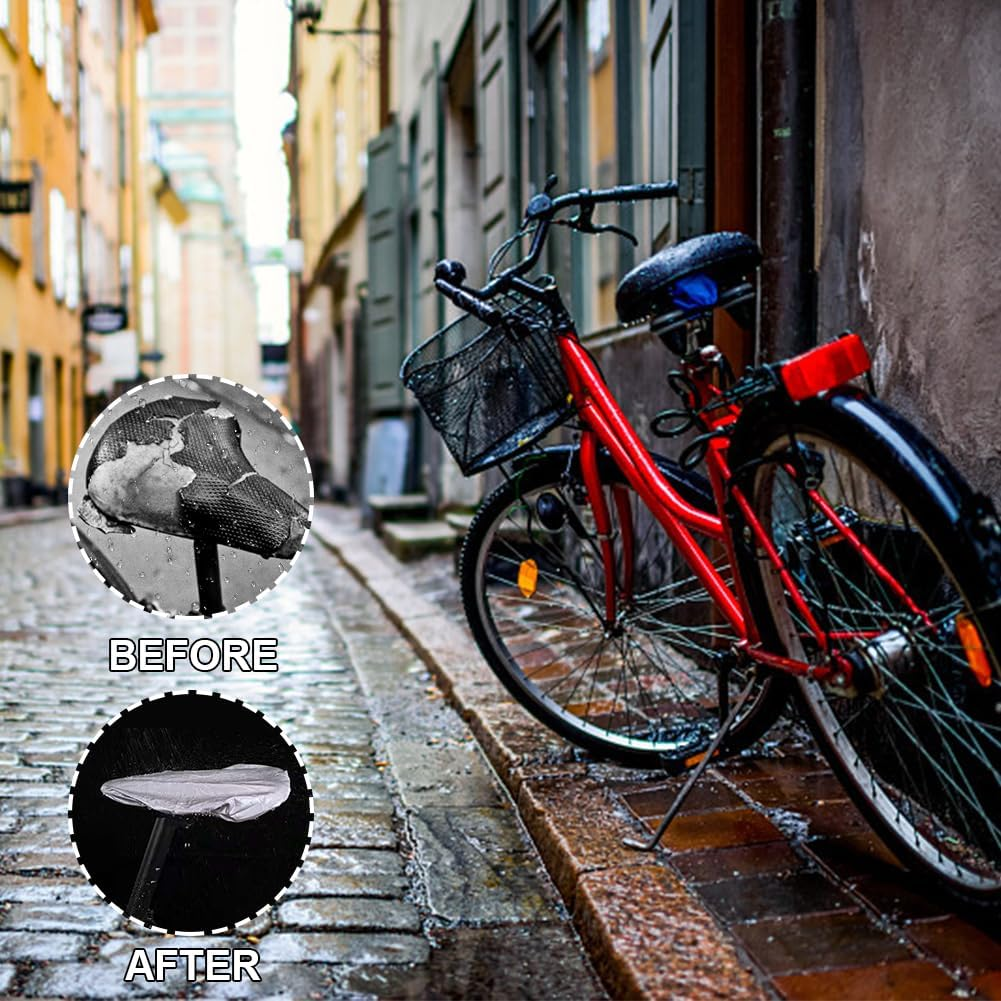 2PCS Bicycle Seat Cover Large Bike Seat Rain Cover Protector Shield