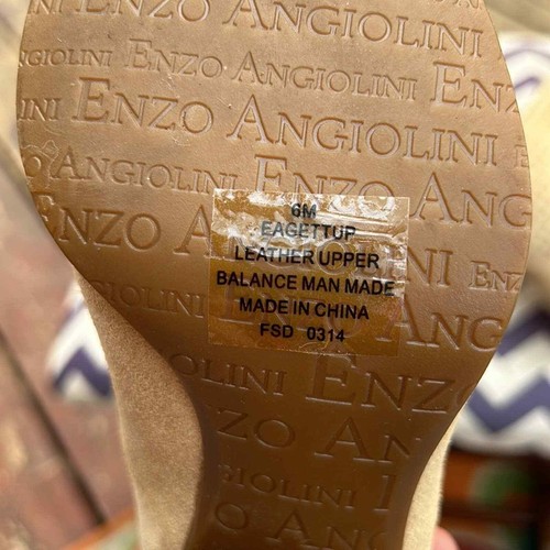 Enzo Angiolini Tan Suede Heel Ankle Pull-on Boots Size 6 Beige Color - Picture 8 of 8