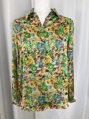 NWT Philosophy Floral Print Button Front Blouse Women s Size Small