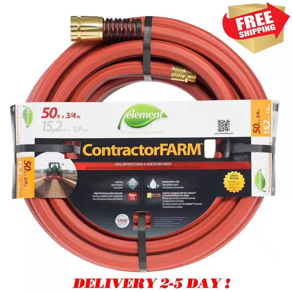 Contractorfarm 3/4 In. X 50 Ft, 75Ft Heavy Duty Contractor Water Hose