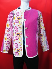 Koos Of Course Pink Circular Pattern Linen & Silk Mix Jacket Large Nwt