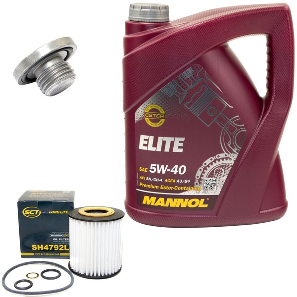 MotoröL Set 5W40 5 Liter + ÖLfilter SH 4792 L + Schraube FüR BMW 3Er 316 318 E46-image