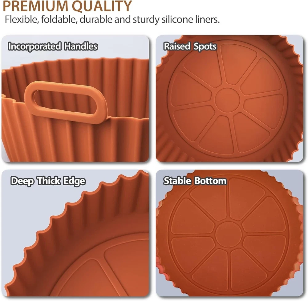 Air Fryer Silicone Pot Liners Non-Stick Baking Tray Mat Round Oven Accessories Air Fryer Silicone Pot Liners Non-Stick Baking Tray Mat Round Oven Accessories