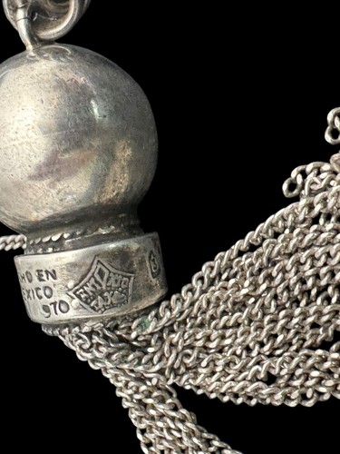Collana Antonio Pineda lunga messicana argento 970 firmata gioielli vintage - Foto 5 di 10
