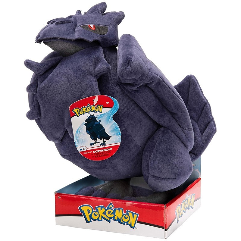 Peluche Corvaillus 30cm doudou Pokémon Corviknight oiseau en tissu doux Jazwares