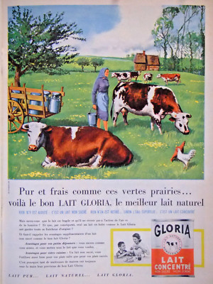 PRESSEWERBUNG 1960 GLORIA BESTE NATÜRLICHE KONZENTRATMILCH REIN UND FRISCH