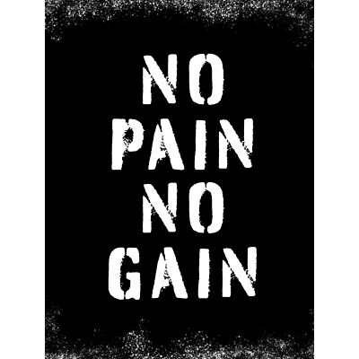Übung Dekor Inspiration No Pain No Gain Fitnessstudio riesiges Wandbild Poster Druck riesig