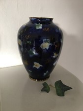 W1764 Wallendorf Porzellan Thüringen Echt Kobald Vase modern mit Goldrand
