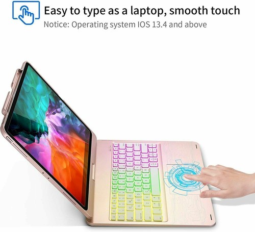 For iPad Pro 12.9" 3/4/5/6th Gen 2022 360° Rotatable Keyboard Case With Touchpad - Picture 20 of 34