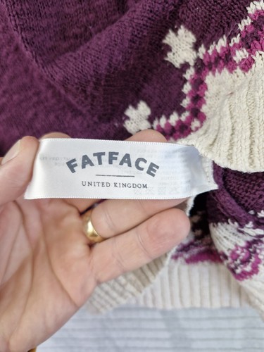 Fat Face Womens Purple Size UK 10 Fair Isle Cotton Knit Sweater - 第 8/12 張圖片