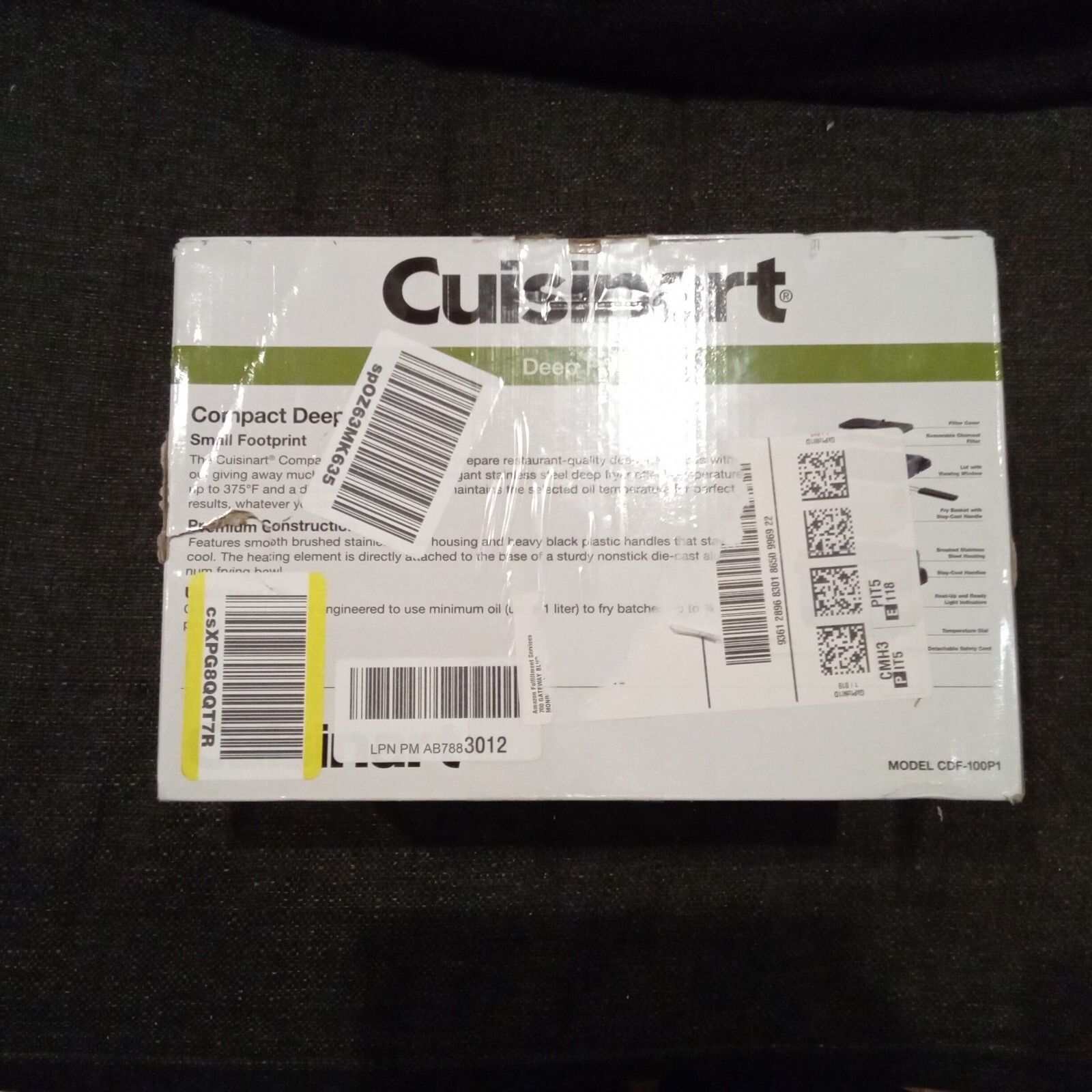 Cuisinart Compact Deep Fryer CDF-100P1 New Open Box