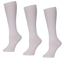 3pk Dennis Uniform Bamboo Rayon Cable Knit Knee-High Socks - White - Choose Size
