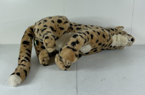 Vintage 1989 Applause WWF Wildlife Cheetah Large Cat Plush Stuffed Animal Wire - Picture 8 of 10