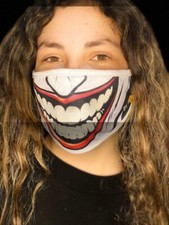 Washable Reusable Half Face Mask Guason Joker White Huge Smile Big Nose Animate