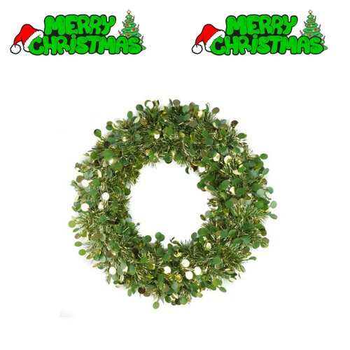 Großer künstlicher Weihnachtslamüstenkranz, Wandfenster Tür Hängedekoration - Bild 53 von 54