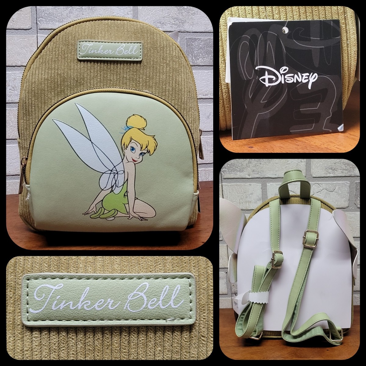 Disney Tinker Bell (Peter Pan) Corduroy Mini Backpack - Bioworld