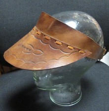 Cabrio Sonnenschutzkappe Echtleder, Sonnenblende Oldtimer, ca. 1950er Jahre