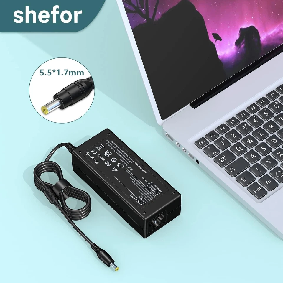 Acer совместимый 19V, 4.74A, 90 Вт, 5.5/1.7 наконечник - Изображение 2 из 2