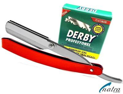 Rasiermesser inkl. 100 Derby Rasierklingen Rasierer Mann Jilet Razor Rasur NATRA