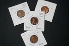 Lot of (4) AU-Unc Wheat Cents Wth Some Problems Including One Toner
