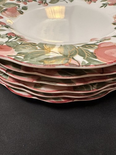 Vtg Precious Nikko Fine China Salad Dessert Plate Pink Rose Scalloped Edge Set 6 - Picture 14 of 14