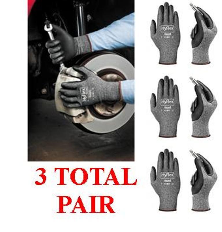 6 Pairs Ansell HyFlex 11-801 Foam Lined Nitrile Coated Gloves - Size 9 9 thumbnail image