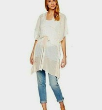 Vince Camuto Womens Kimono One Size Canyon Clay Lightweight Tie Front Colorblock