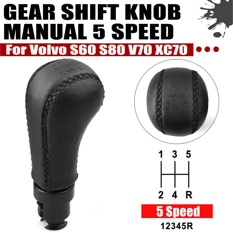 Perilla de cambio de marchas manual PU de 5 velocidades para 2004 2005 2006 2007 Volvo XC70 II 2004 Foto 3 de 4