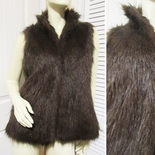Kenar Womens Faux Fur Vest Coat Jacket M Brown Women's Coats And Jackets Winter