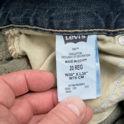 Levis 550 Relaxed Fit Jeans Boys 20 Reg Dark Wash Cotton Denim Actual 32x31 - Picture 13 of 15