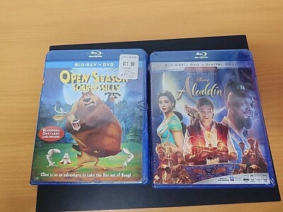 (2) Blu Ray Open Season Scared Silly & Aladdin