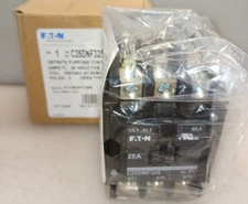 NEW EATON 25A 3P DEFINITE PURPOSE CONTACTOR C25DNF325B COIL 208/240V 25 AMP