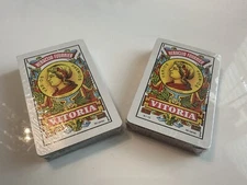VINTAGE Set of 2 Heraclio Fournier Vitoria Playing Card Decks *NEW OLD STOCK