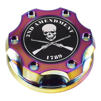 V2 Neo Chrome Billet Oil Cap Filler 2nd Amendment For Nismo GTR 350z 370z 240SX 