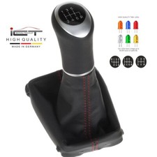 Leder ICT Schaltknauf Schaltsack für Volvo XC70 2000-2014 LED rote Naht C08