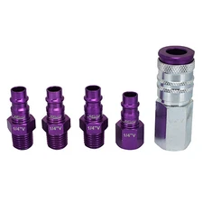 Milton COLOR FIT S-305VKIT 5 PC V-Style Coupler & Plug set, 1/4" NPT, Purple