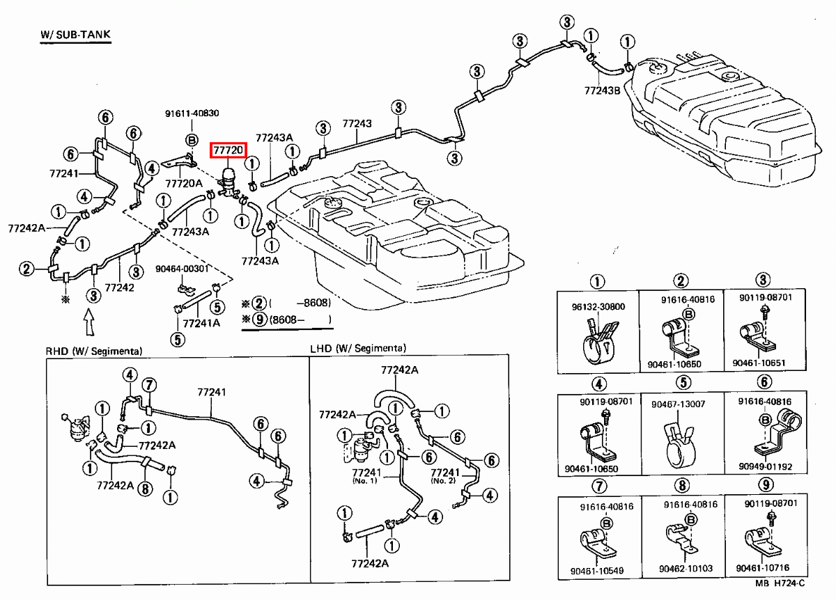 Genuine Toyota Prado 90 Series VZJ Sub Tank Fuel Return Valve Solenoid