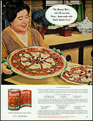 1964 Italian mom Mamma Mia Hunt's tomato sauce pizza retro photo