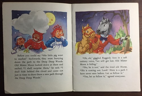 Book RAGGEDY ANN AND THE SLIPPERY SLIDE 1961 Saalfield Softcover Johnny Gruelle - Picture 4 of 4