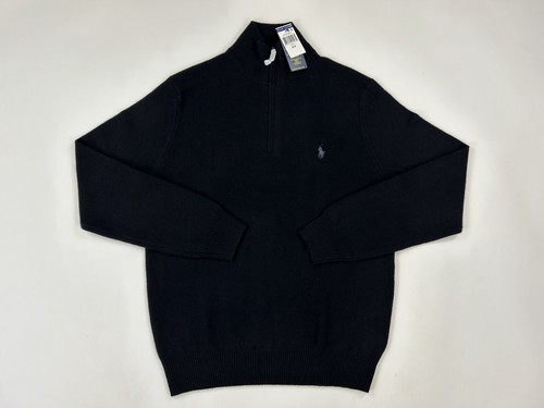 *MINOR DEFECT* Polo Ralph Lauren 1/2 Zip Wool/Cashmere Sweater - Black - Size: M - Picture 4 of 7