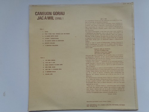 Caneuon Gorau Jac a Wil, Cyfrol 1 / Volume 1 Welsh Folk LP Vinyl Sain 1057H 1978 - Picture 2 of 4