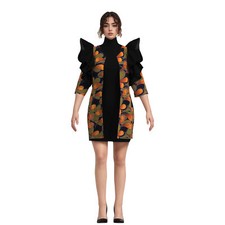 African Women Blazer Ankara Print Line Jacket Coat for Women Lady 3/4 Sleeve