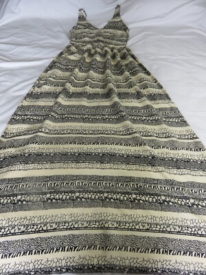 NUMPH INTERESSANTES ABSTRAKTES TIERDRUCK ÄRMELLOS LANGES MAXI SONNENKLEID UK 12