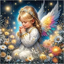 Little Angel Diamond Painting Kits for Adults, Flower Diamond Art for Beginners,