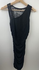 Warehouse Black Body on Dress With Lace Top Size 8
