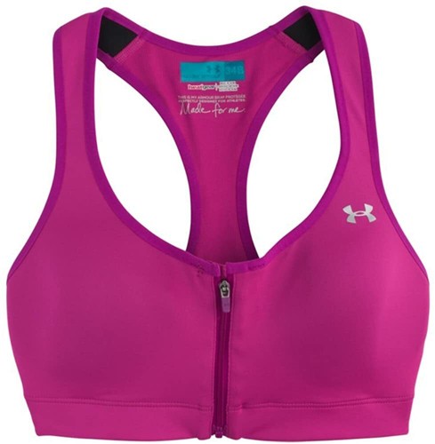 Under Amrour Protege Hi Impact Compression Zip Front Sports Bra Magenta 32B -NWT - 第 1/7 張圖片