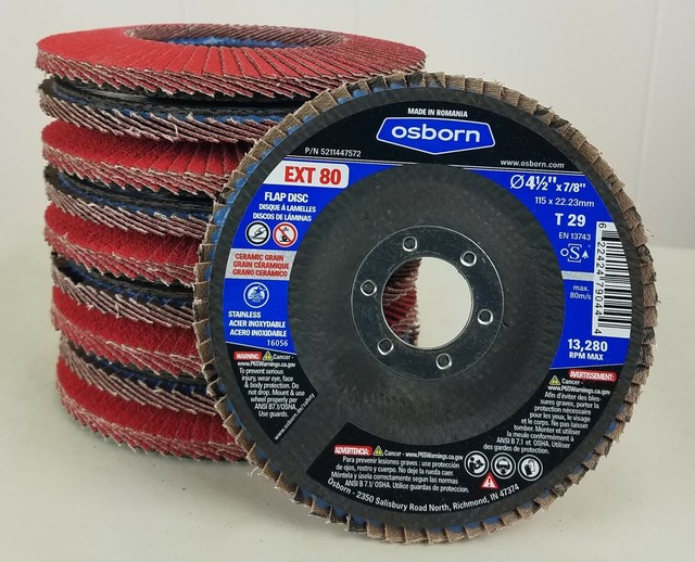 Osborn Flap Disc 41/2" x 7/8", EXT 80 Grit, Type 29 (Box of 10) eBay