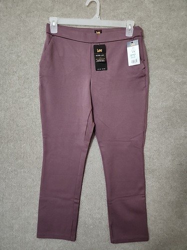 Lee Ultra Lux Any Wear Slim Ankle Pants Womens 6 Renaissance Side Zip Ponte NEW - Picture 2 of 10