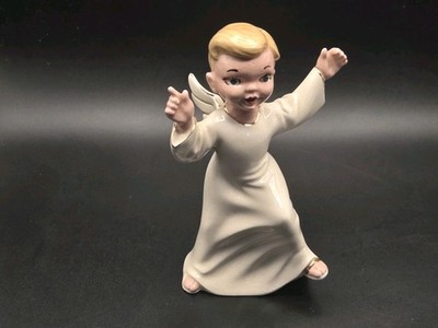 Holland Mold Boy Angel Figurine Ceramic Excellent Condition Vintage Christmas 5''