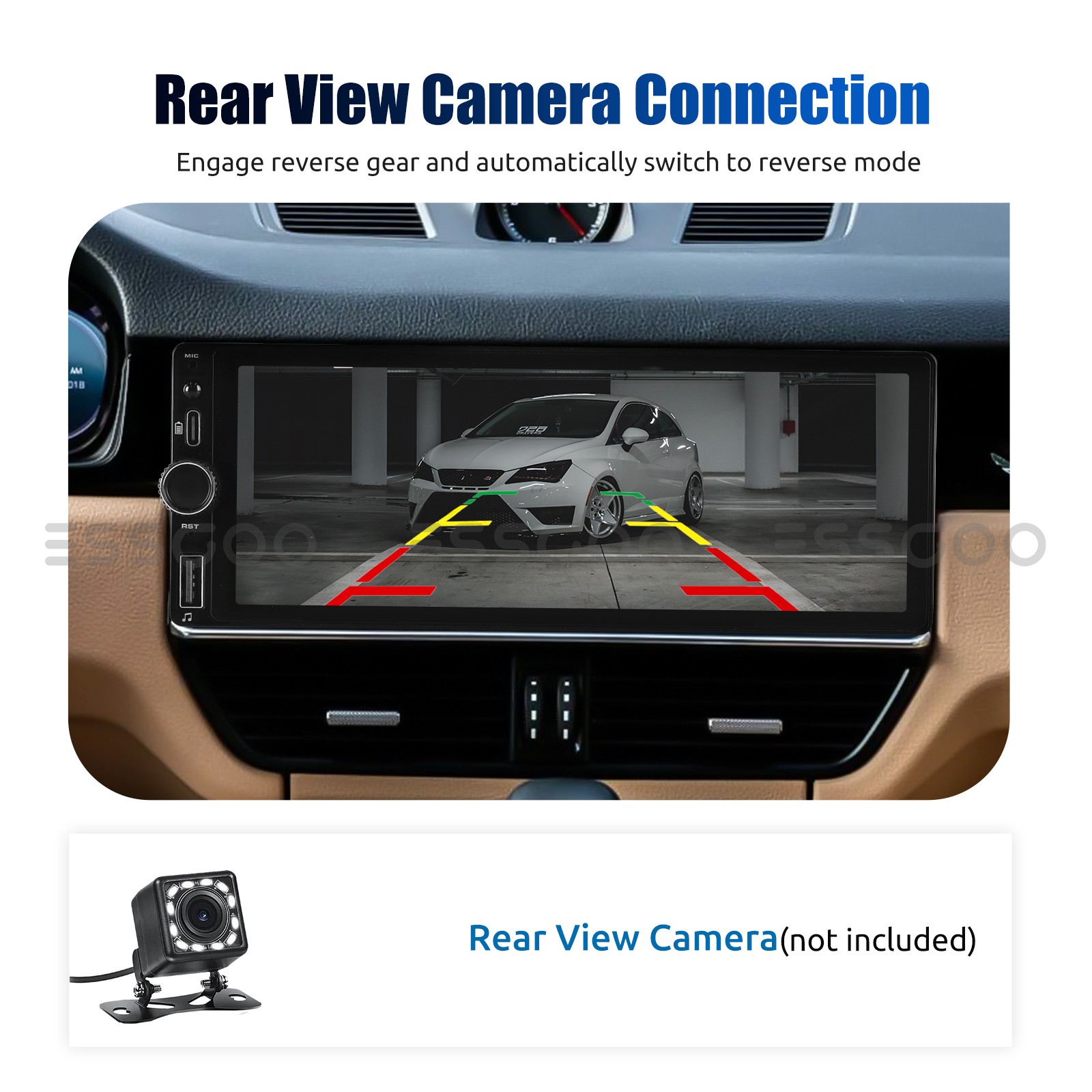 Wireless Carplay Single 1 DIN 6.86" Radio Bluetooth Car Stereo Type-C MP5 Player